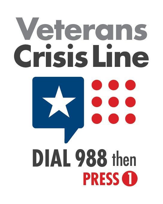 A logo for the veterans crisis line with a star in a speech bubble