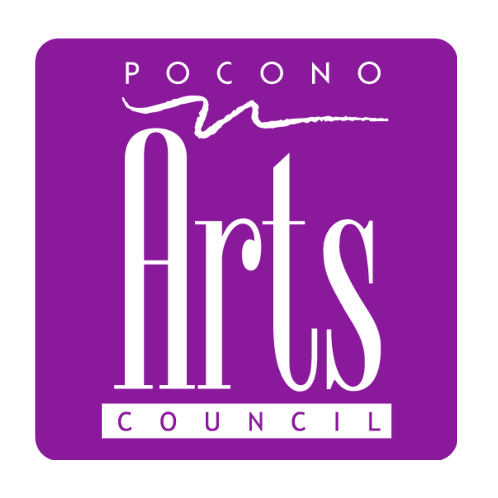 A purple logo for the pocono arts council