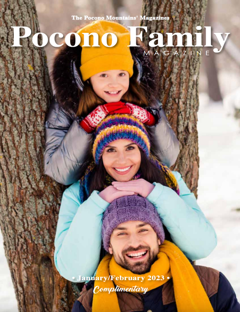 The cover of the january february issue of pocono family magazine