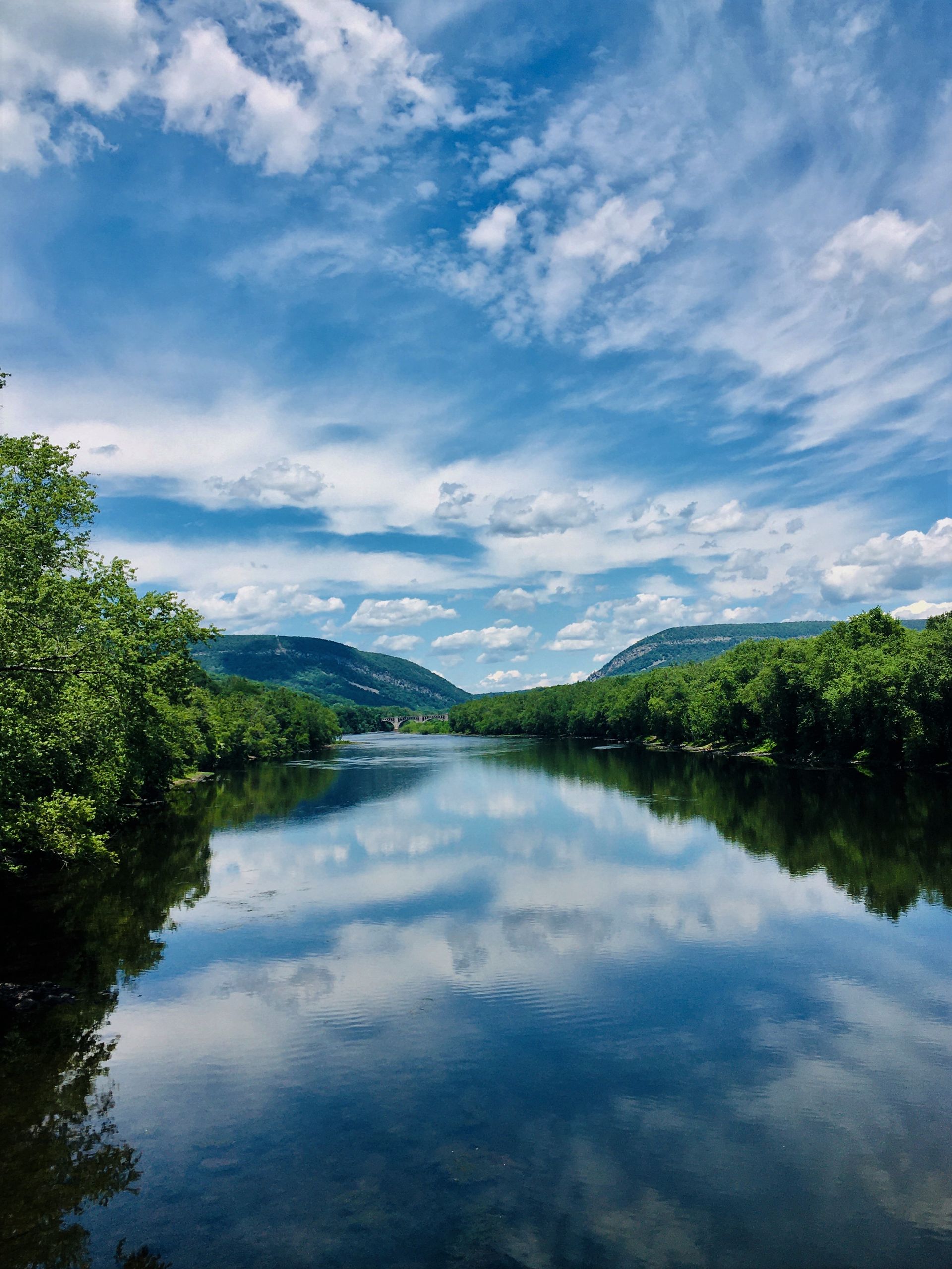 A lake with mountains in the background and trees on the shore