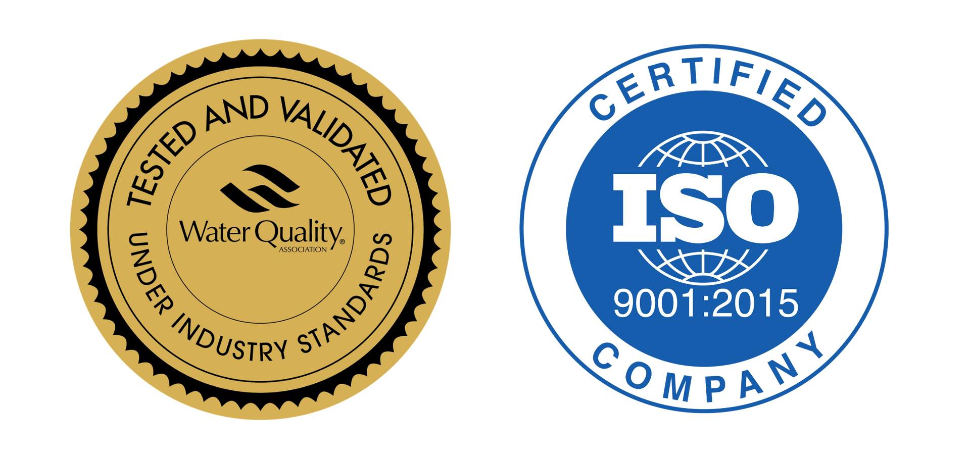 Three logos for iso and nsf are shown on a white background