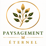 Logo en feuille d'or avec l'inscription &laquo; PAIEMENT &Eacute;TERNEL &raquo; &agrave; l'int&eacute;rieur d'un ovale sur fond blanc