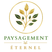 Logo ovale doré avec une branche feuillue et le mot « ÉTERNEL » en dessous.