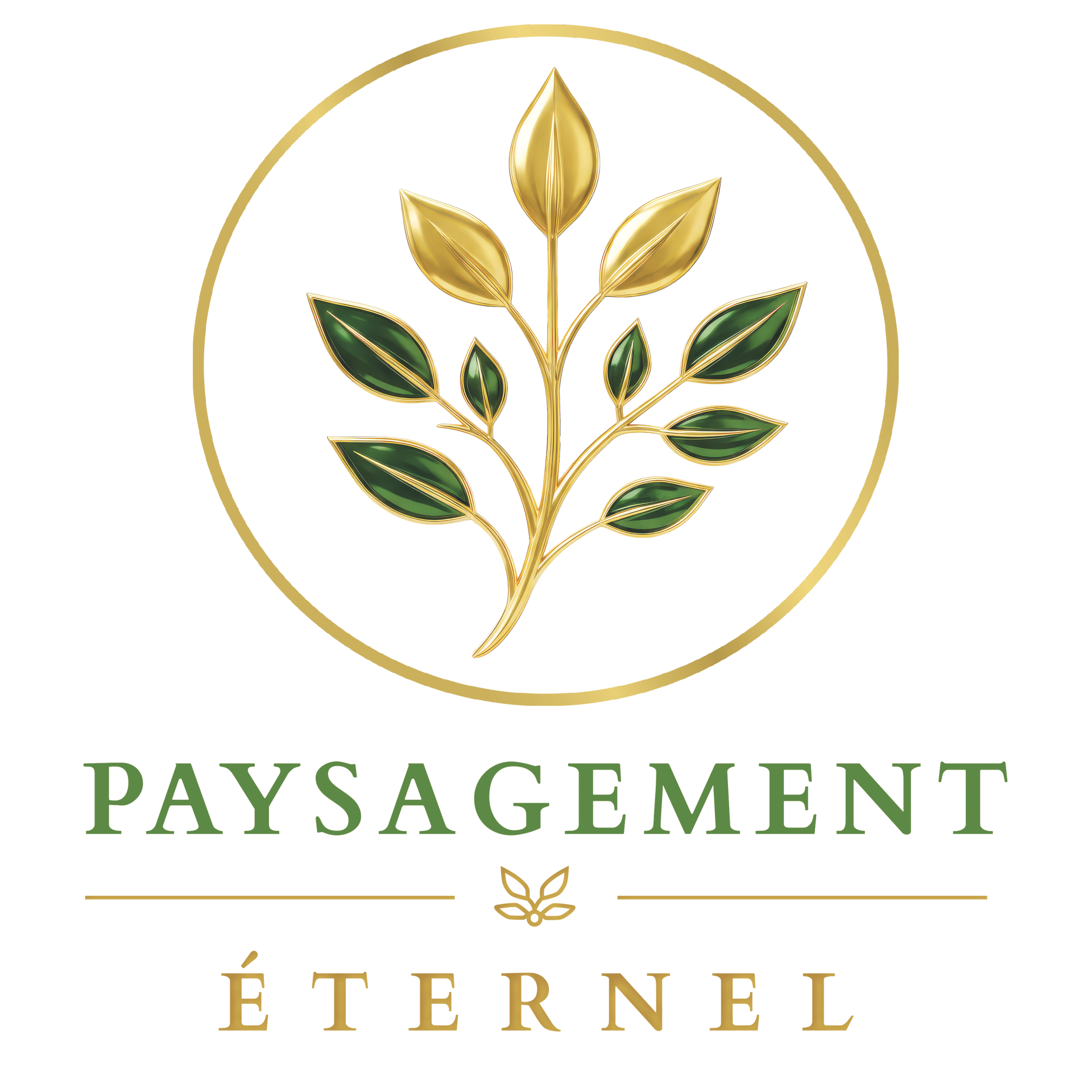 Logo en feuille d'or avec le texte « PAIEMENT ÉTERNEL » sur fond blanc
