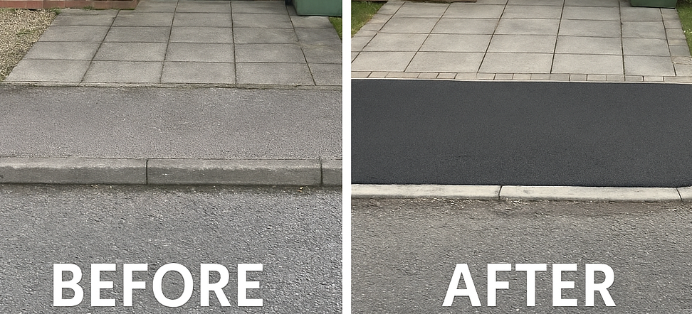 before and after drop kerb installation