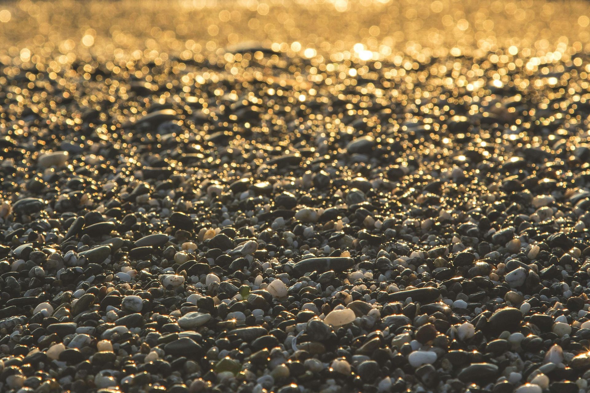 A close up of a pile of rocks on a beach