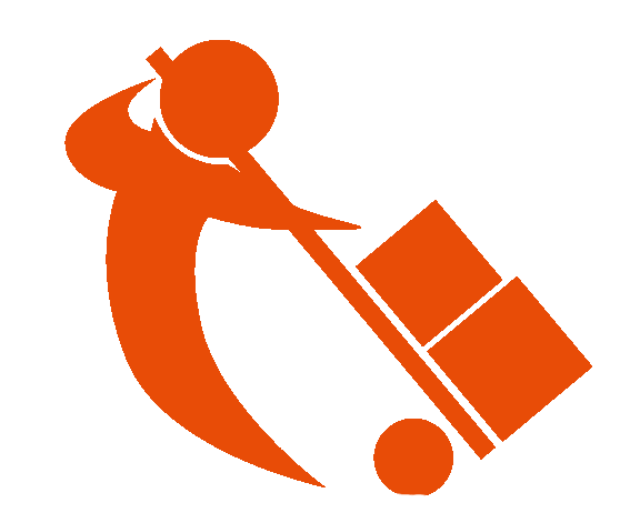 Arm & Dolly Moving Services logo with a black mover carrying boxes and green text