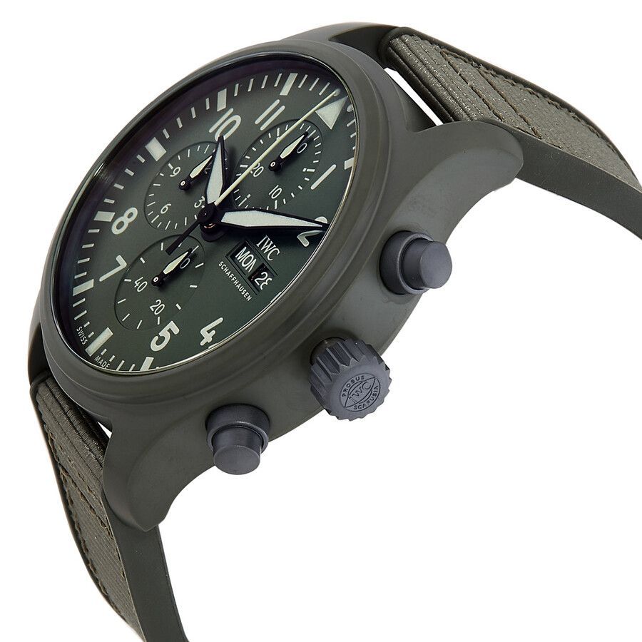 IWC Pilot Top Gun Woodland Chronograph Automatic Green Dial Men's Watch