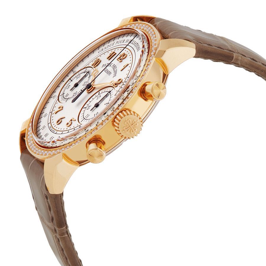 Patek Phillipe Complications Silvery Opaline Dial Ladies Hand Wound Diamond Watch