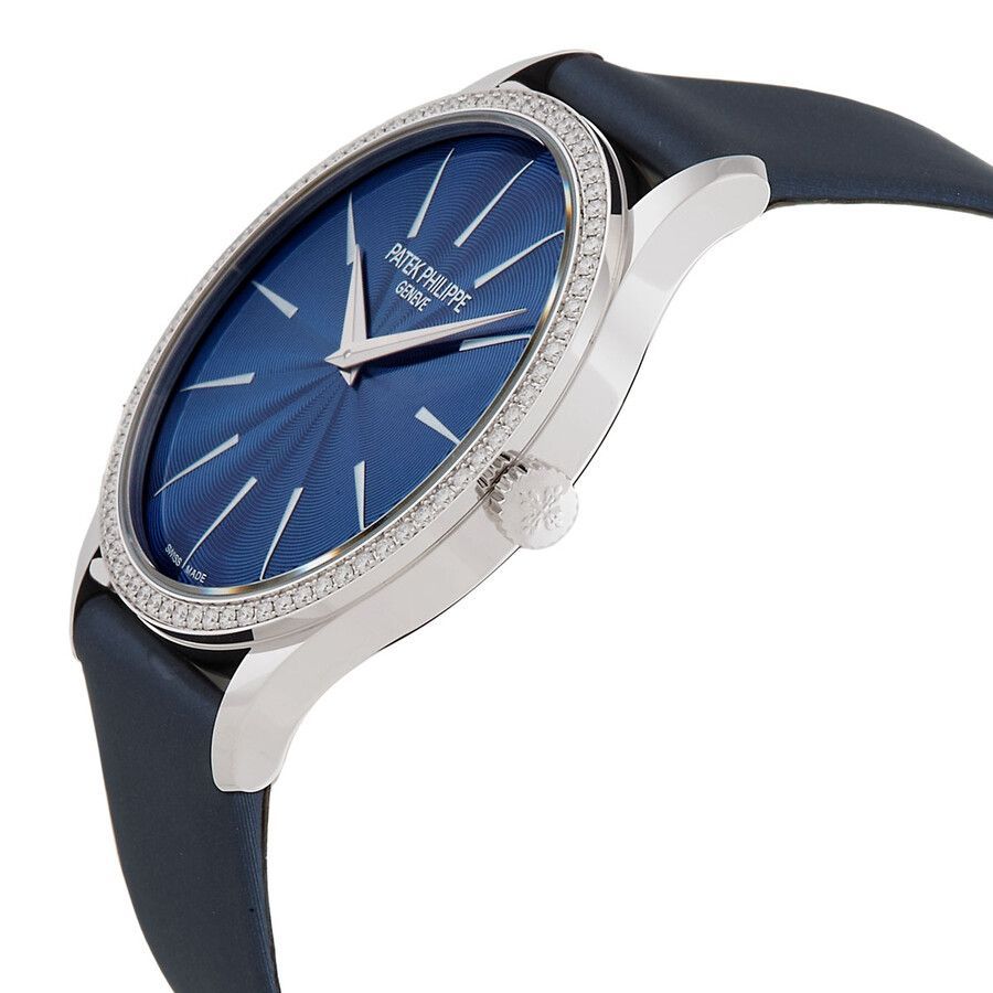 Patek Philippe Calatrava Automatic Diamond Blue Dial Ladies Watch