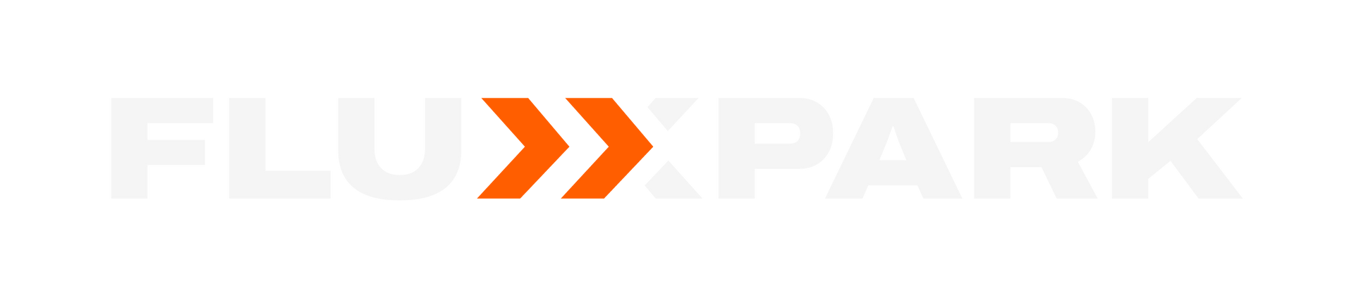 A logo for fluxpark with two arrows pointing in opposite directions on a white background.