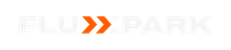A logo for fluxpark with two arrows pointing in opposite directions on a white background.