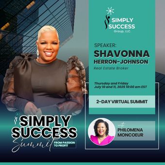 A poster for simply success with a woman on it