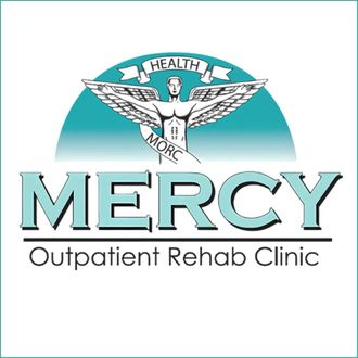 A logo for mercy outpatient rehab clinic