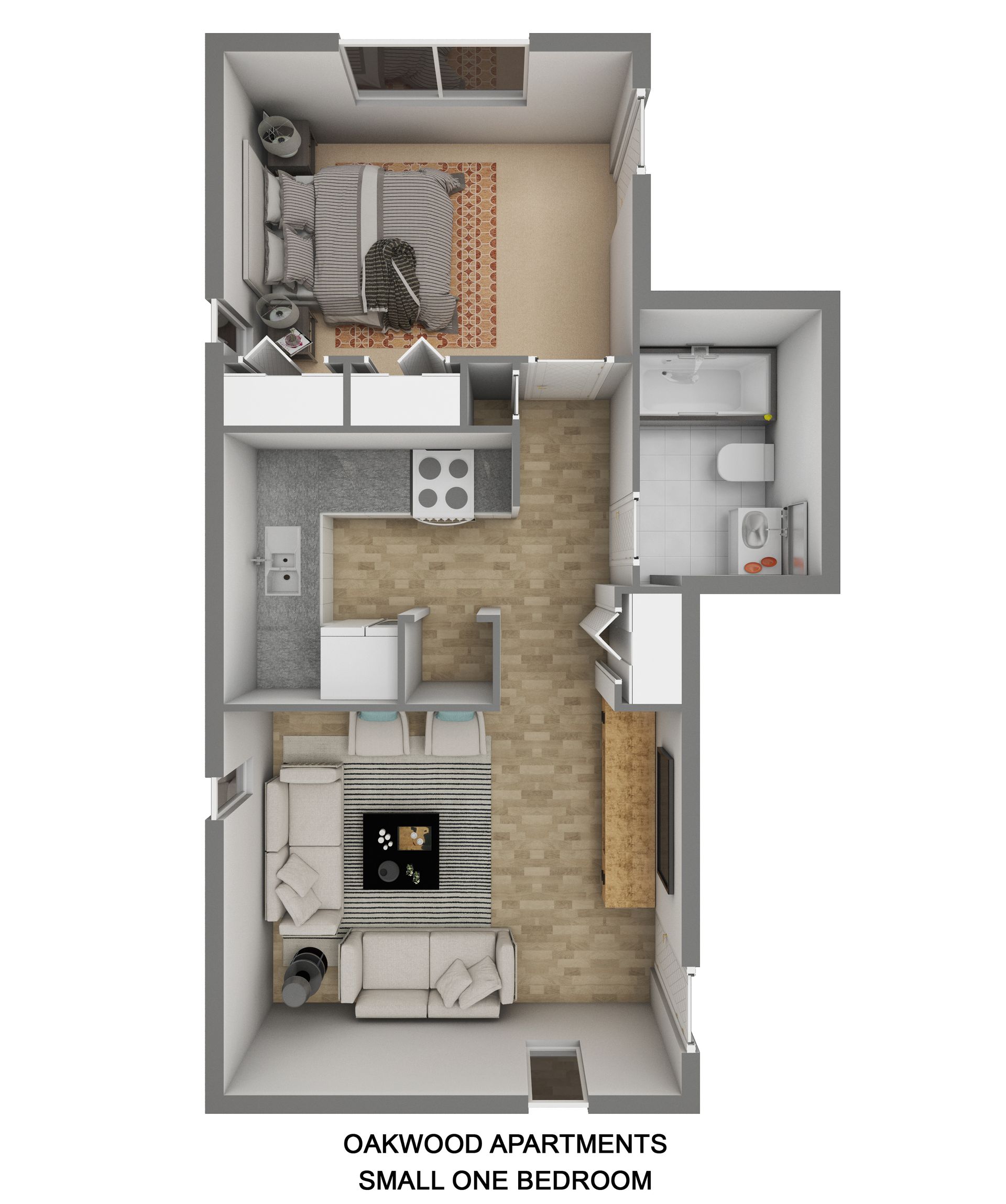 a floor plan of a small one bedroom apartment