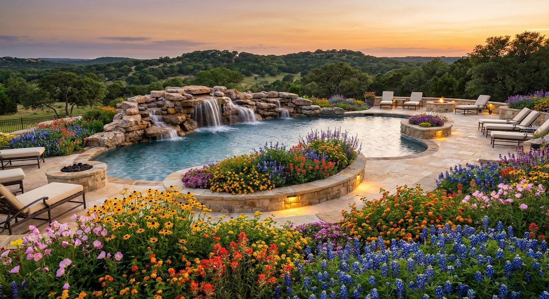 Modern pool designer Texas Hill Country