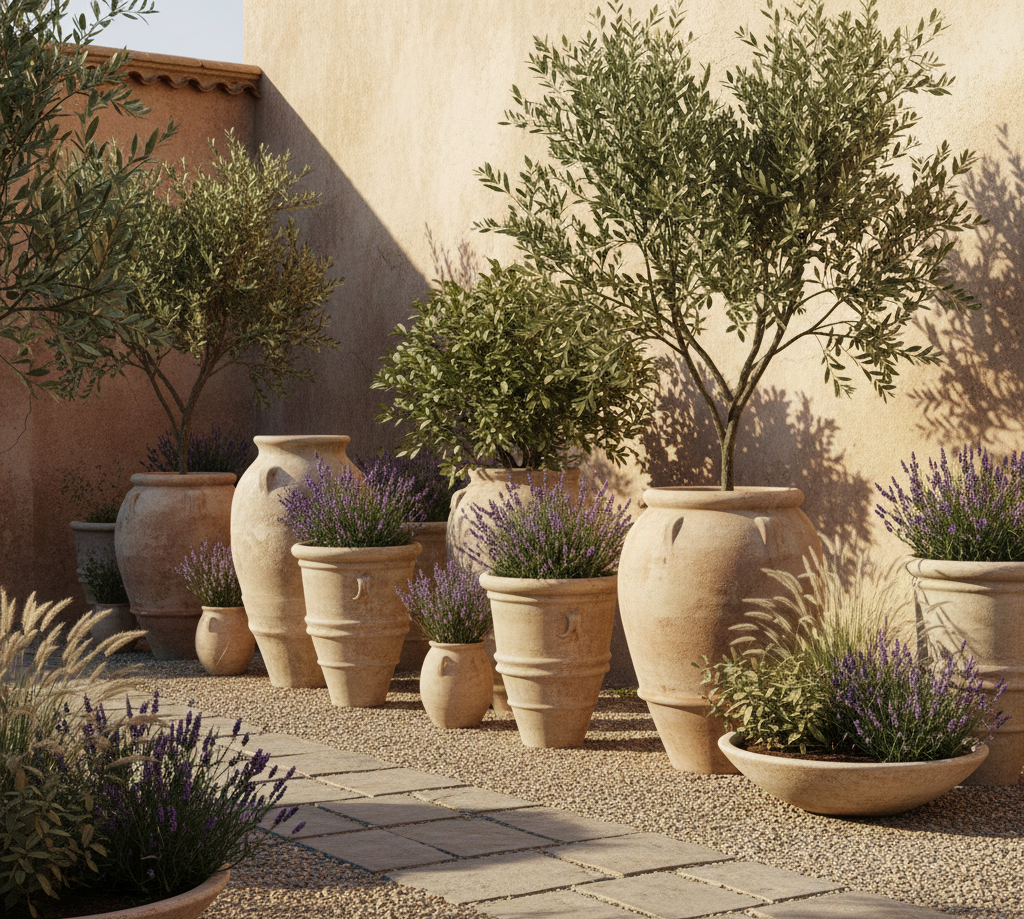 Backyard with a tree, steps, a deck, and a fence on a sunny day.