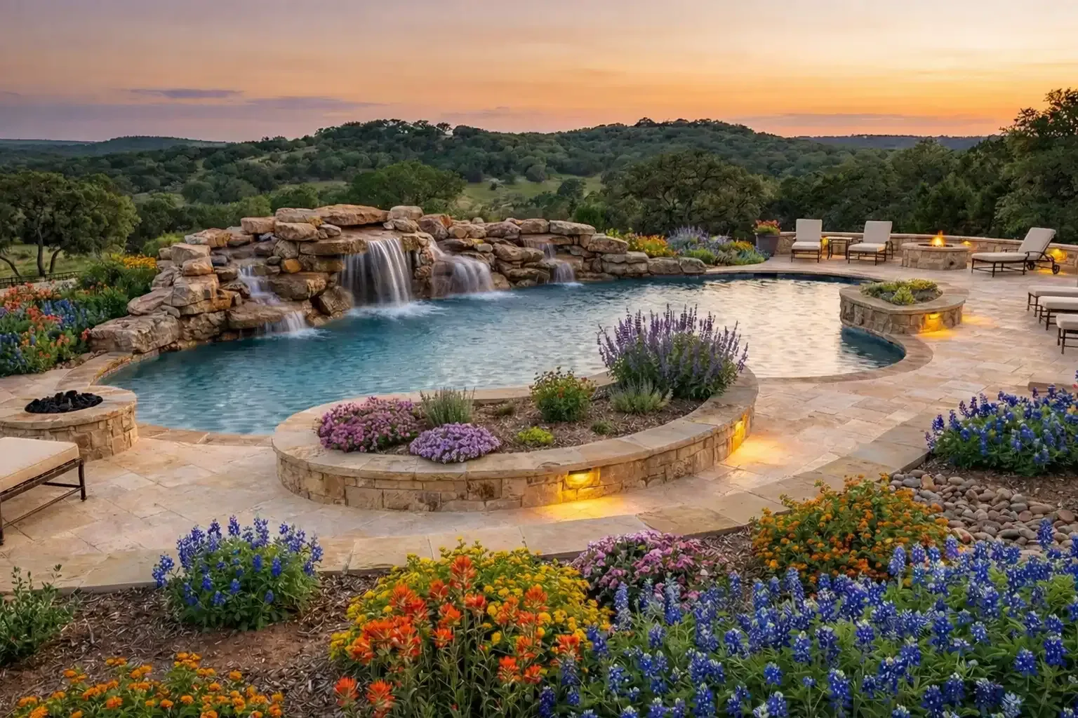 custom stone fire pits
