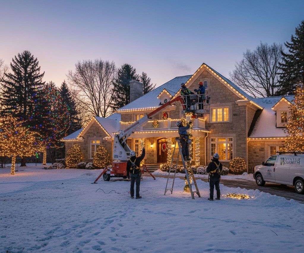 Beautiful Christmas light installation on a residential home