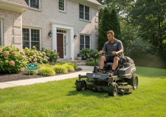 Hardscaping and lawn maintenance in progress