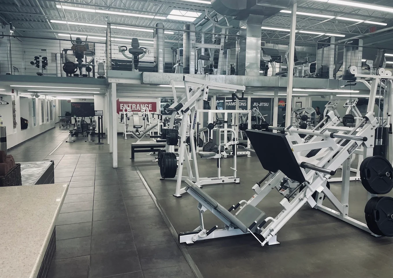 Weight Room showing both selectorized and plate-loaded machines