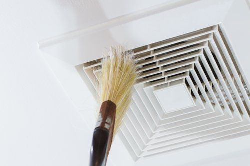 Cleaning Air Duct with Brush