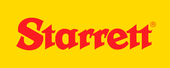 O logotipo da starrett está em um fundo amarelo.