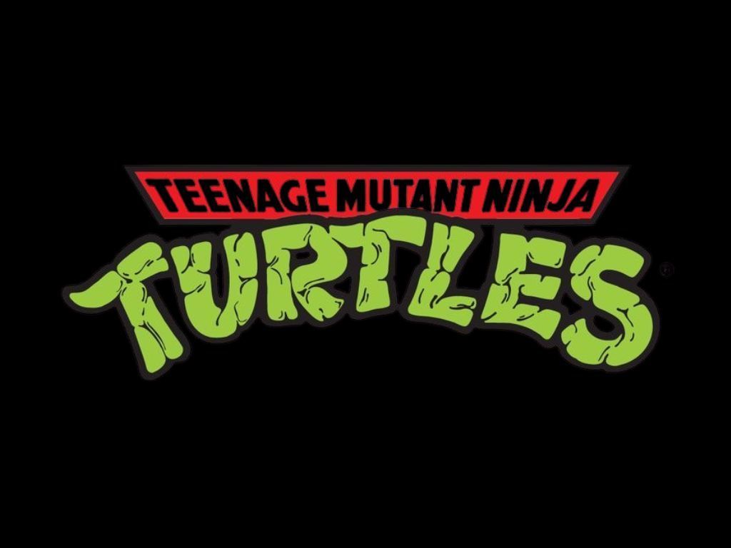Teenage Mutant Ninja Turtles logo in green, with the red text "Teenage Mutant Ninja" above it, on a black background.