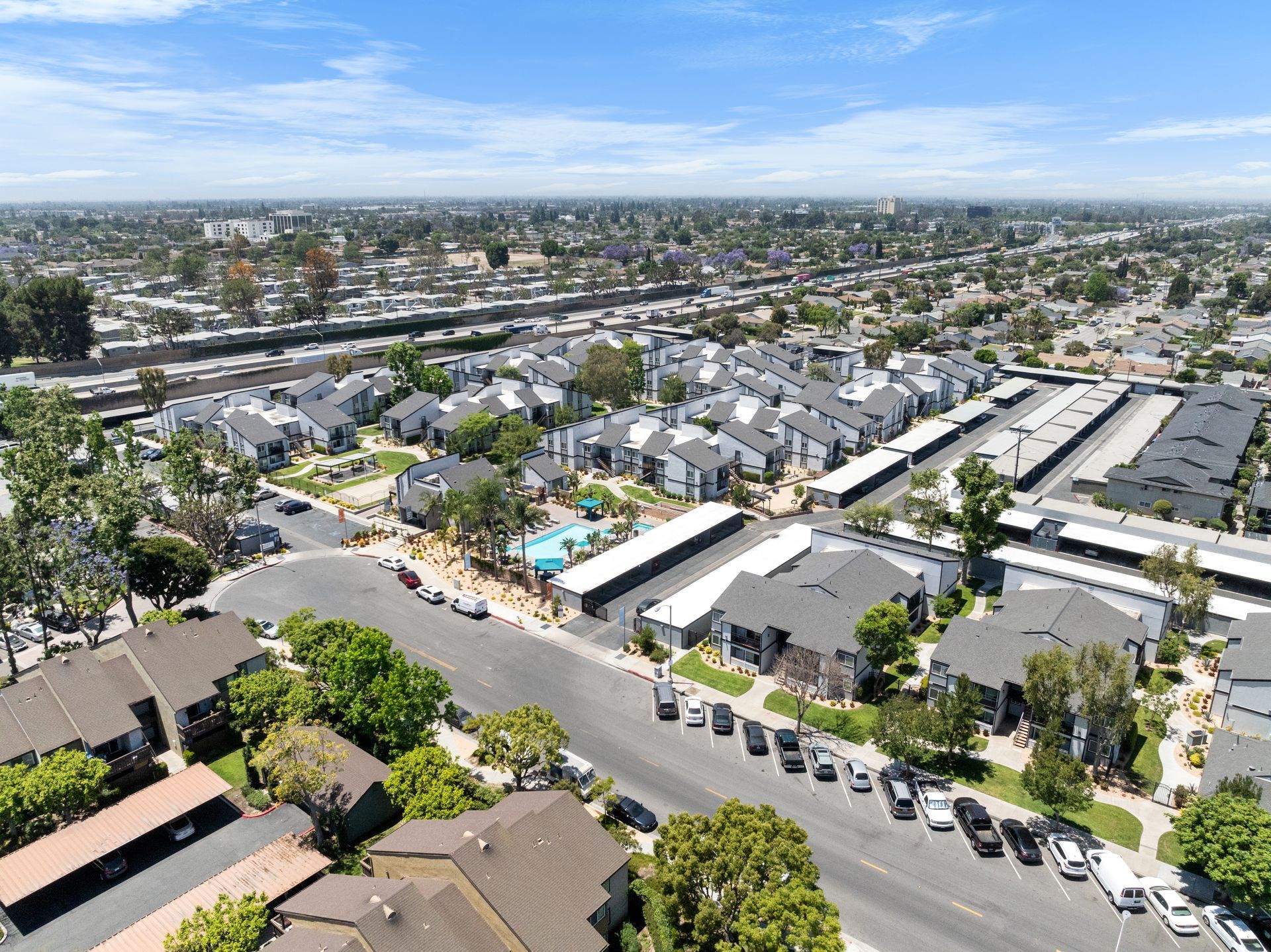 overhead of apartment complex