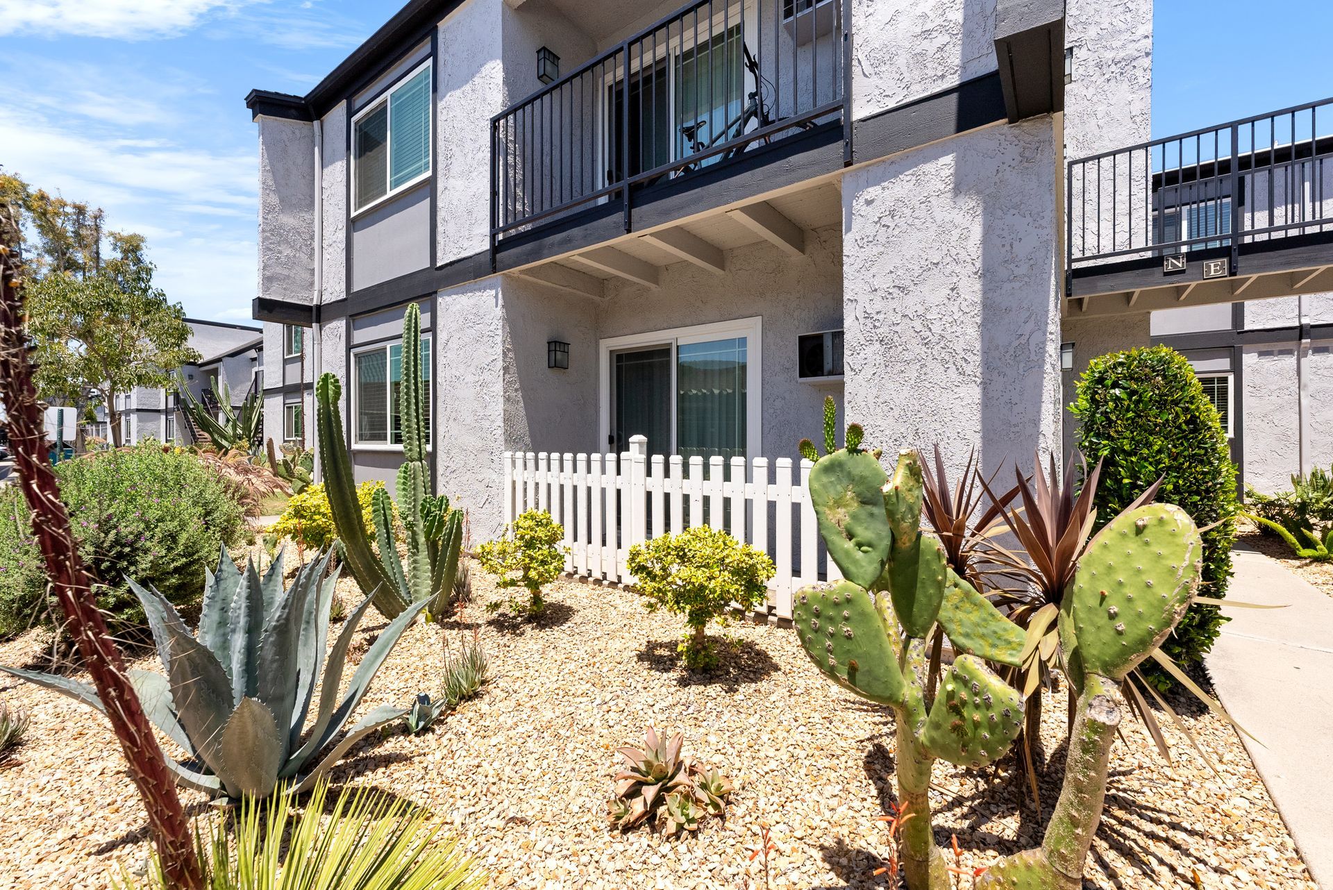 landscaping and fenced patio