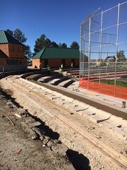 concrete bleachers at baseball field - municipal construction in WY
