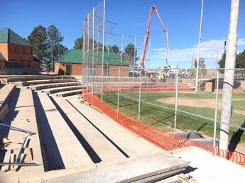 concrete seating at baseball field - municipal construction in WY