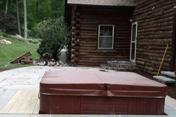 shed hot tub pad installation services company long valley nj
