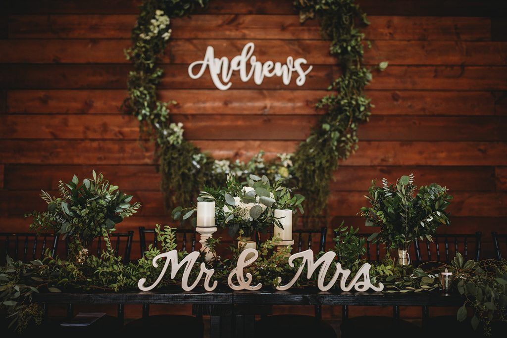 Wedding reception table with