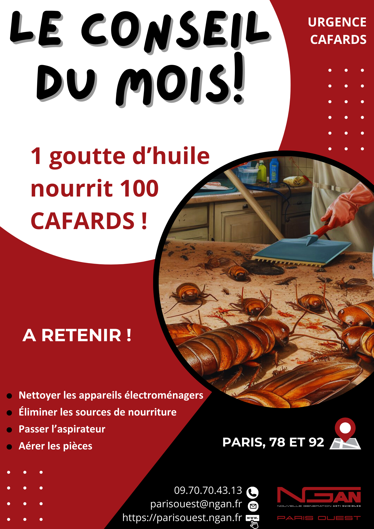 Conseils contre les cafards, paris, Yvelines, hauts de seine