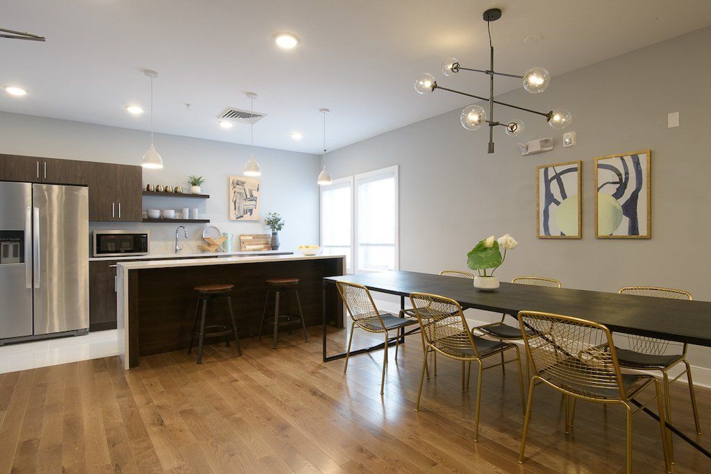kitchen and dining room view