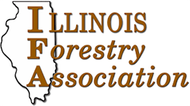 Illinois Forestry Association logo with the state's outline and brown text.