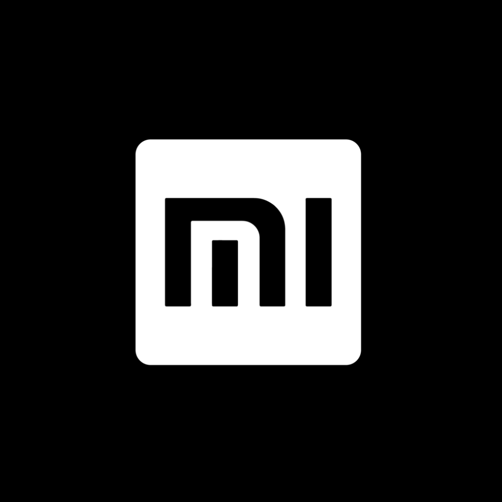 Logotipo de Xiaomi: icono “mi” blanco sobre fondo negro