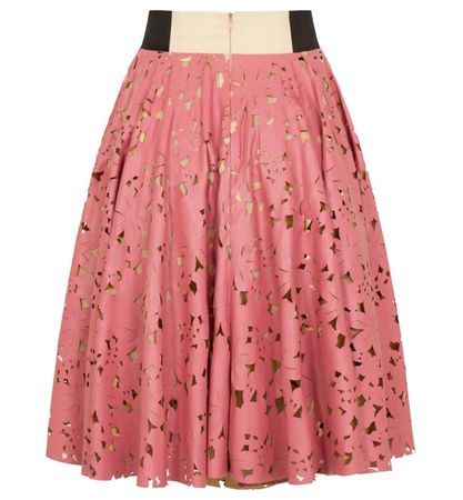 pink long skirt
