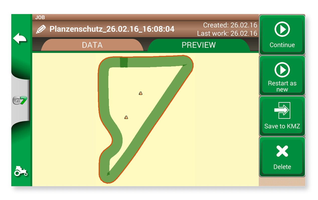 Ajo-opastimen peltokarttanäkymä