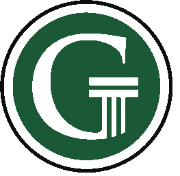 Green circle logo with a white letter 