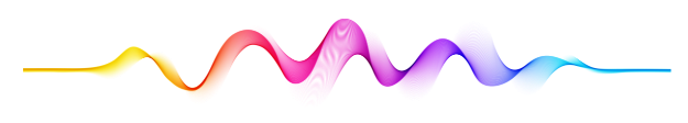 Colorful wave pattern on a white background.