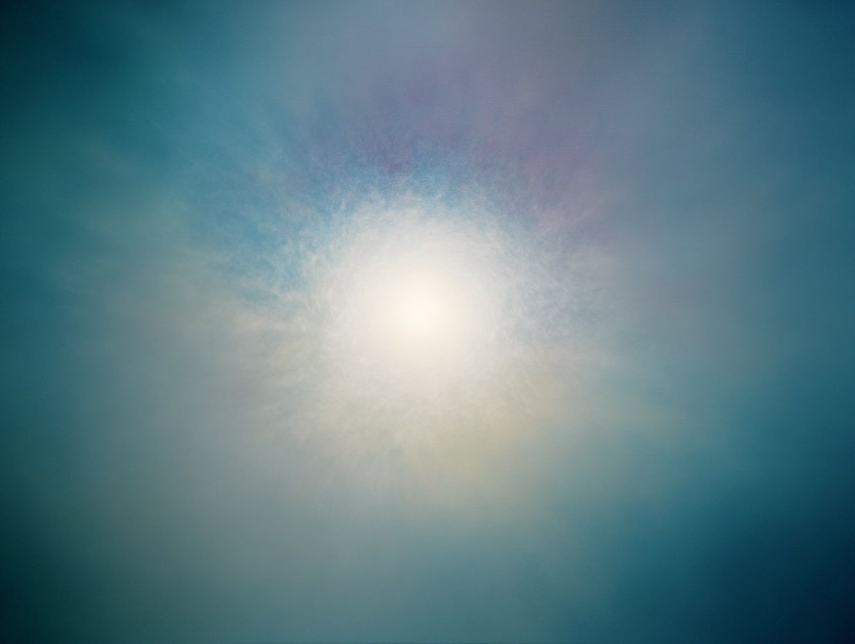 Bright white light emanating from the center, fading to blue and purple hues.