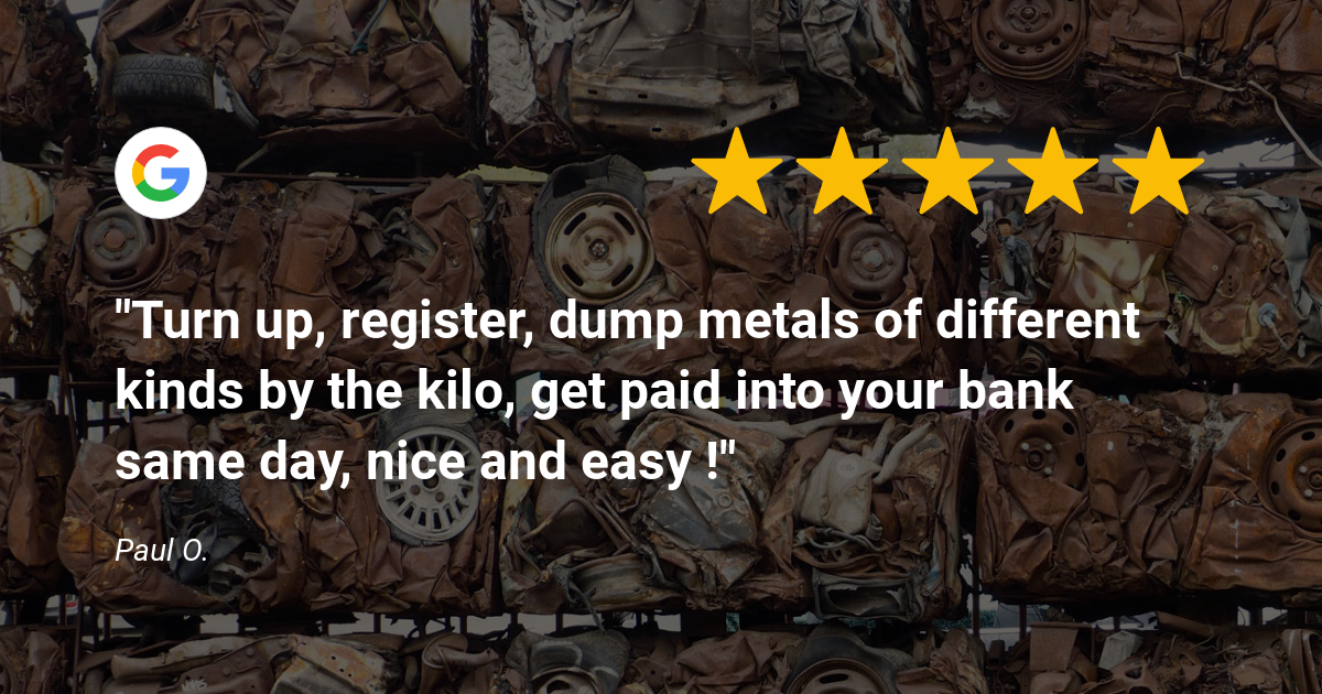 A google review for dump metals of different kinds by the kilo get paid into your bank same day , nice and easy.