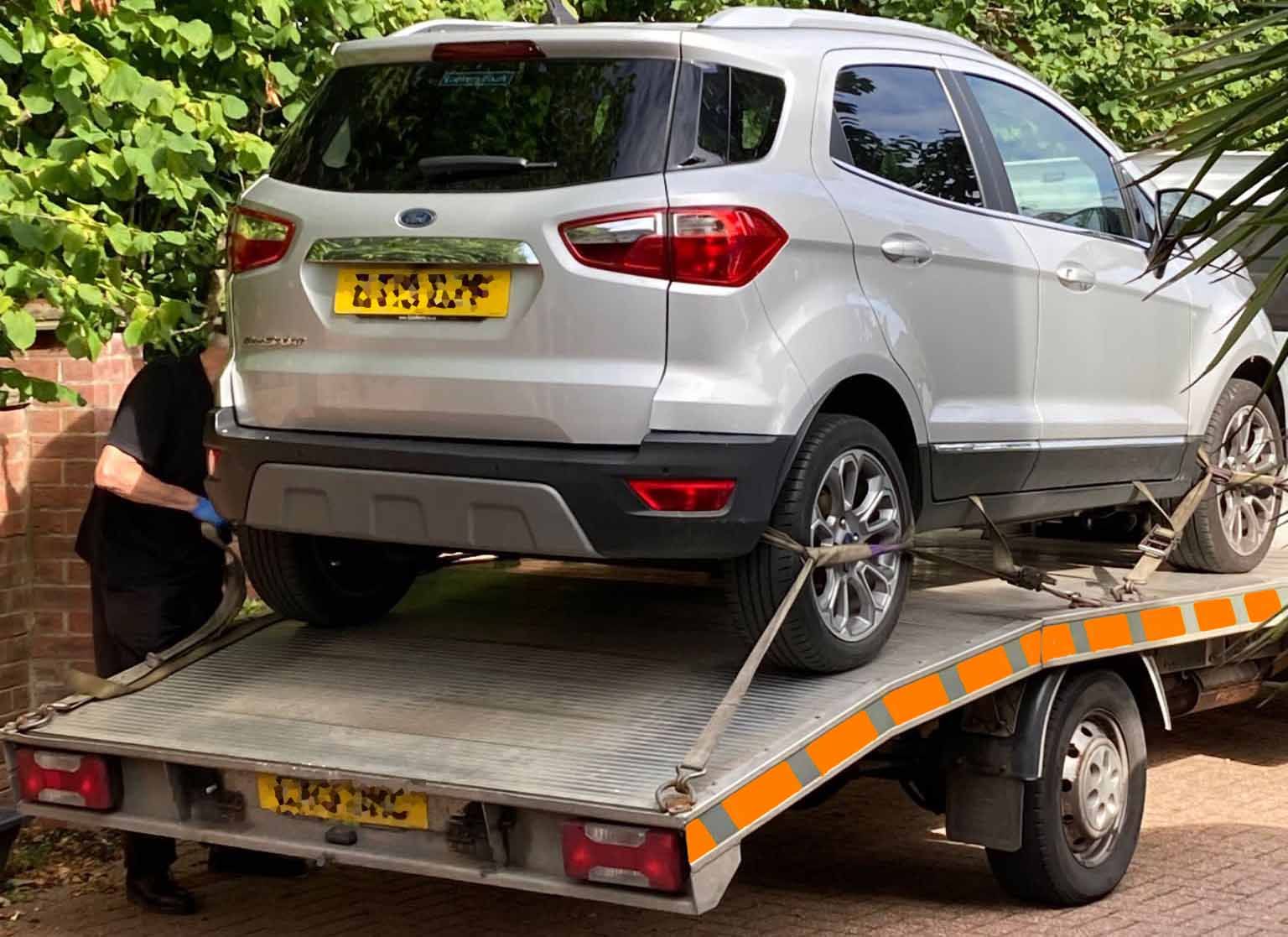 Ecosport being collected ready for scrap metal
