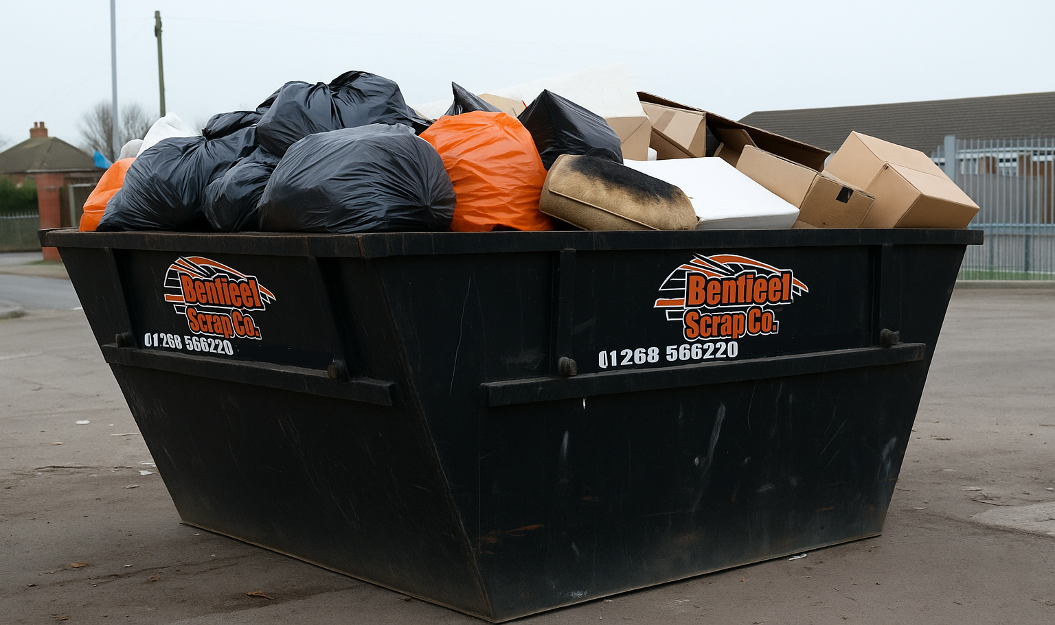 Full skip with Benfleet Scrap on the skip