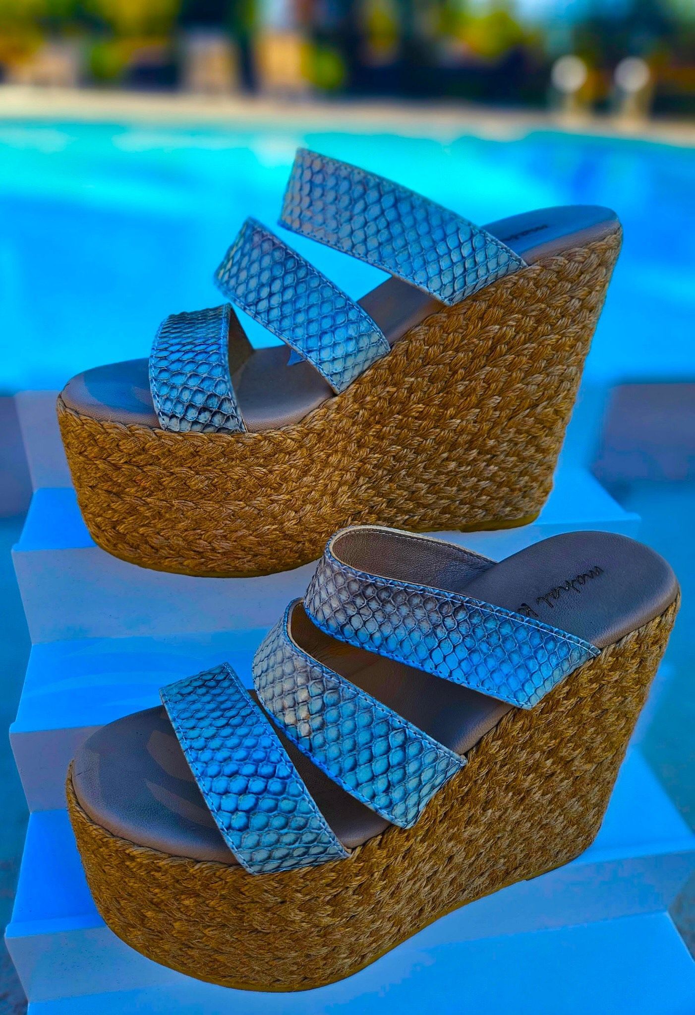 Authentic Phyton Wedge Sandal