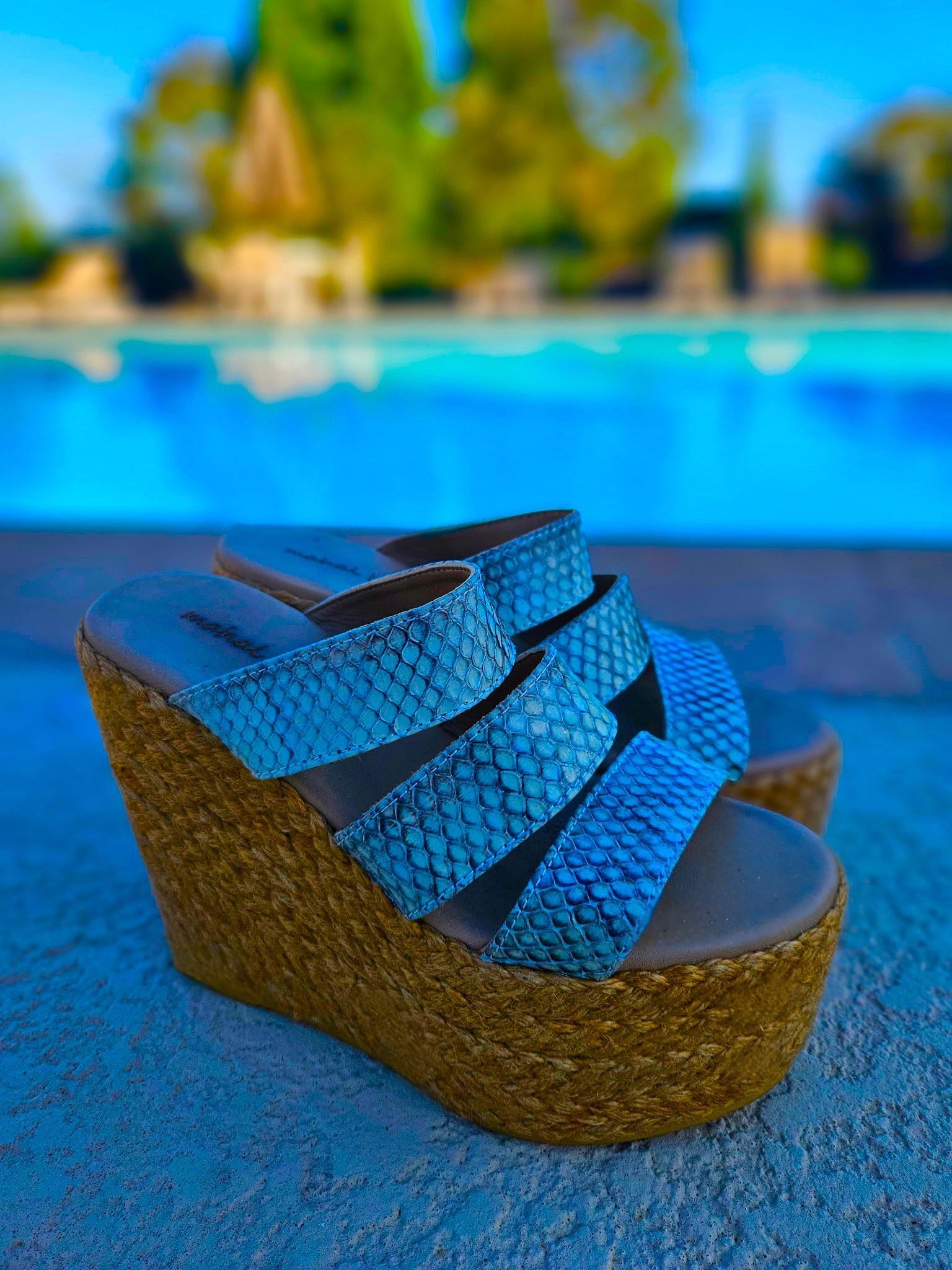 Authentic Phyton Wedge Sandal