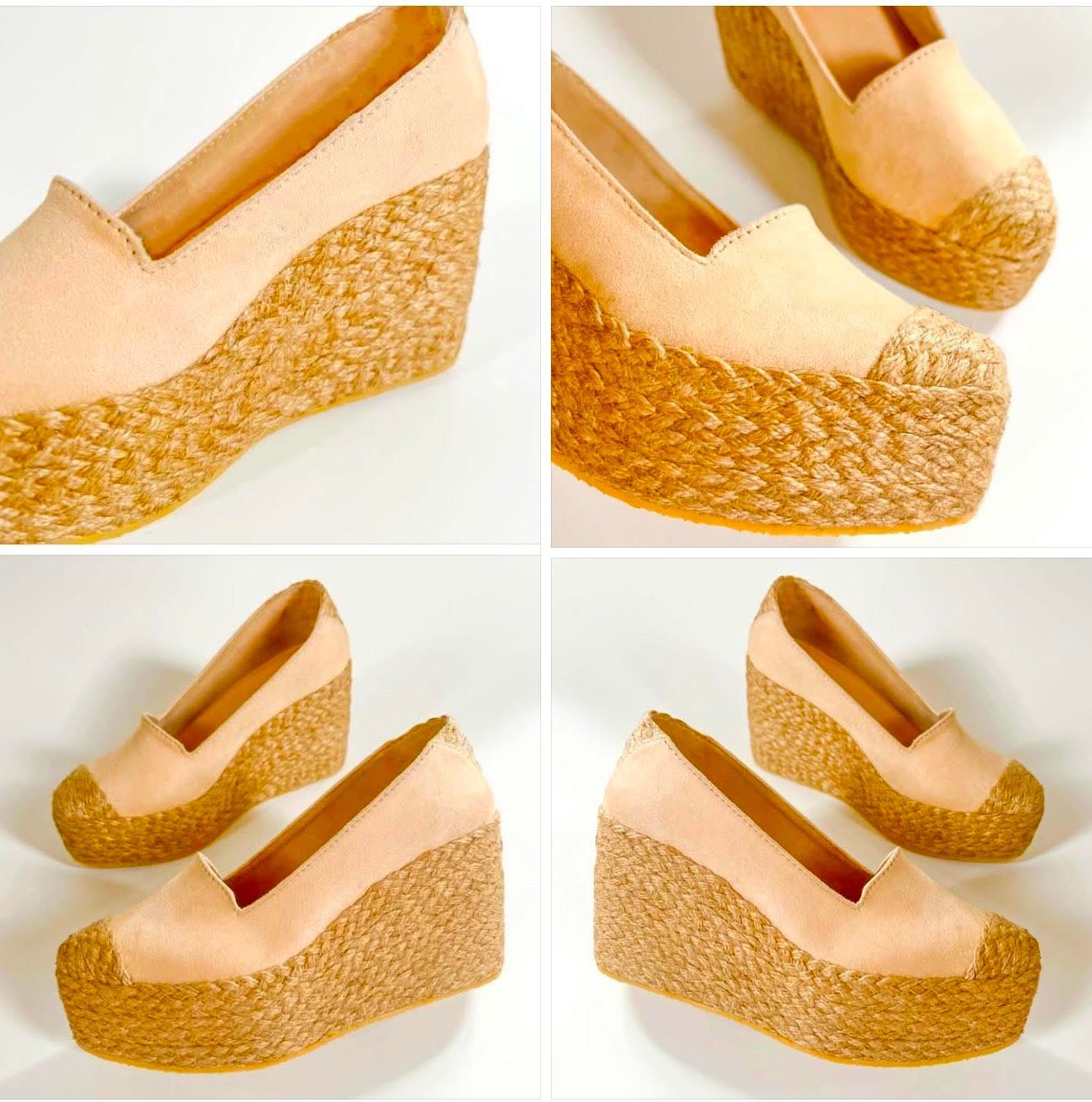 Mahal Kita Footwear Wedge Espadrille Nude Color Full Abaca Organic Material