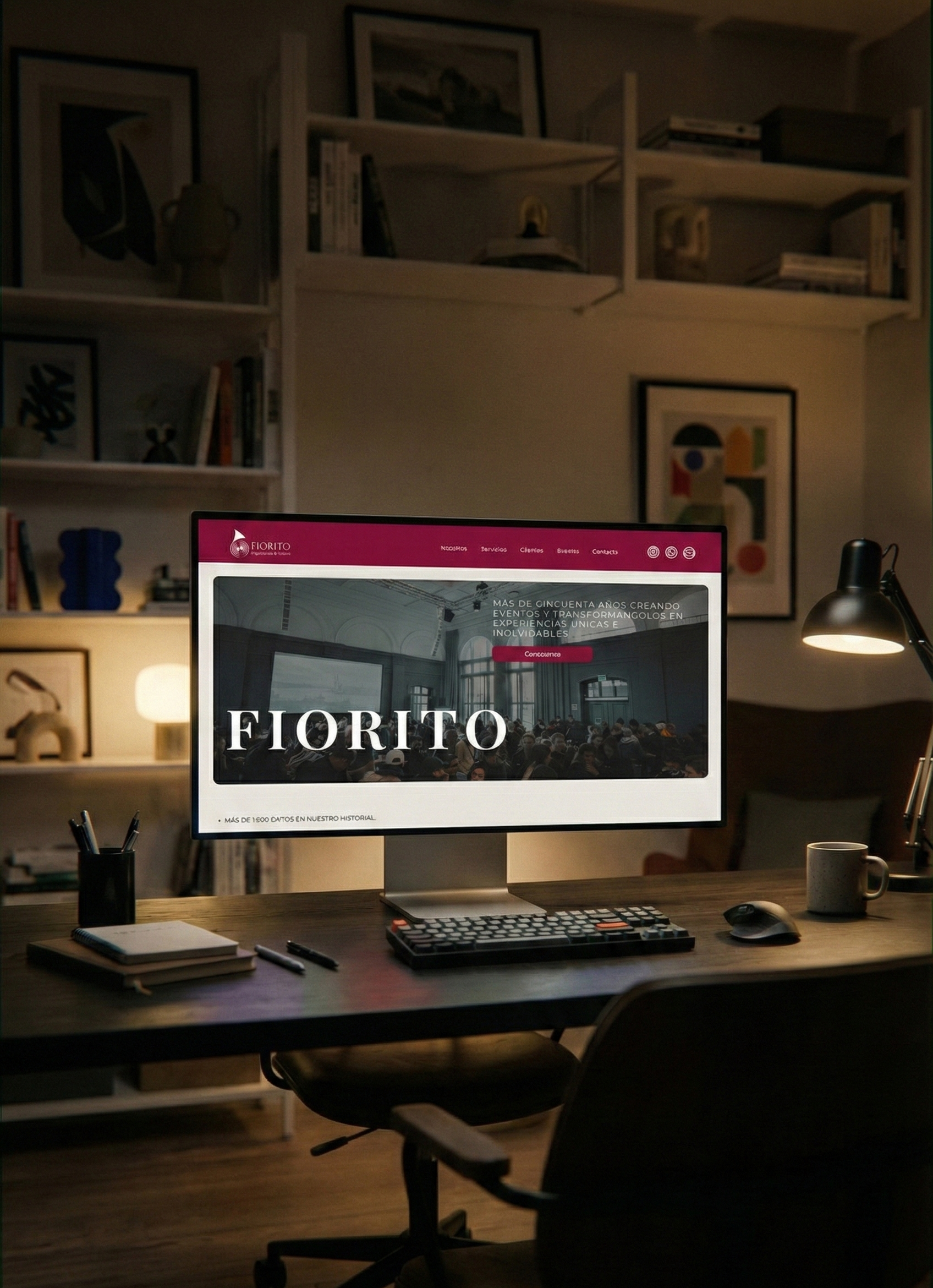 Website mockup displayed in creative workspace — UX-focused web design by D4A. Studio.